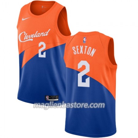 Maglia NBA Cleveland Cavaliers Collin Sexton 2 2018-19 Nike City Edition Blu Swingman - Uomo